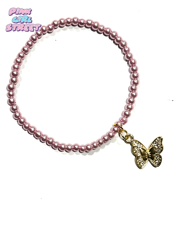 Cartier bracelet Butterfly Bracelet - Charm bracelet - gold bracelet - butterfly jewelry  - pandora bracelets - girlfriend bracelet