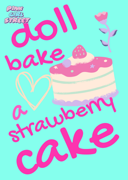 Doll Bake A Strawberry Cake Digital Download