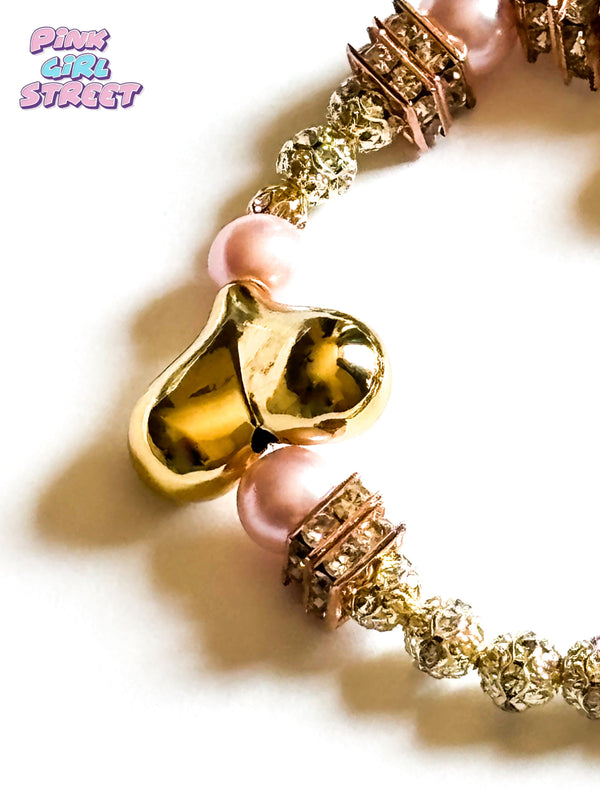 Heart Bracelet with Gold beads perfect for parties and ceremonies