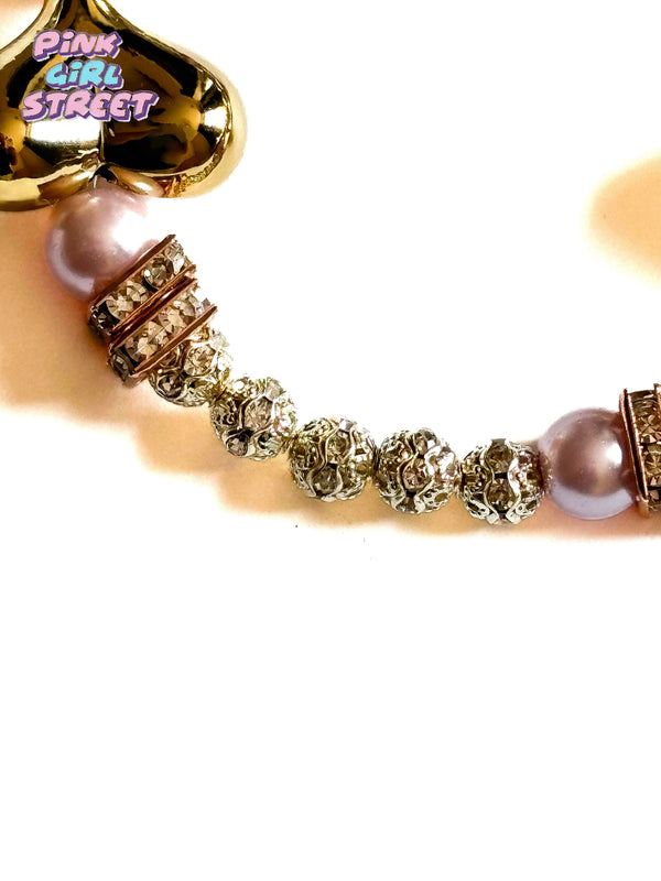 Heart Bracelet with Gold beads perfect for parties and ceremonies