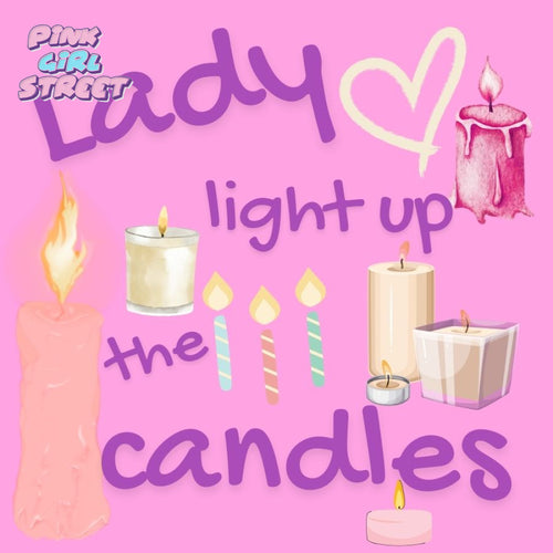 Lady Light Up Pink Candles Digital Download