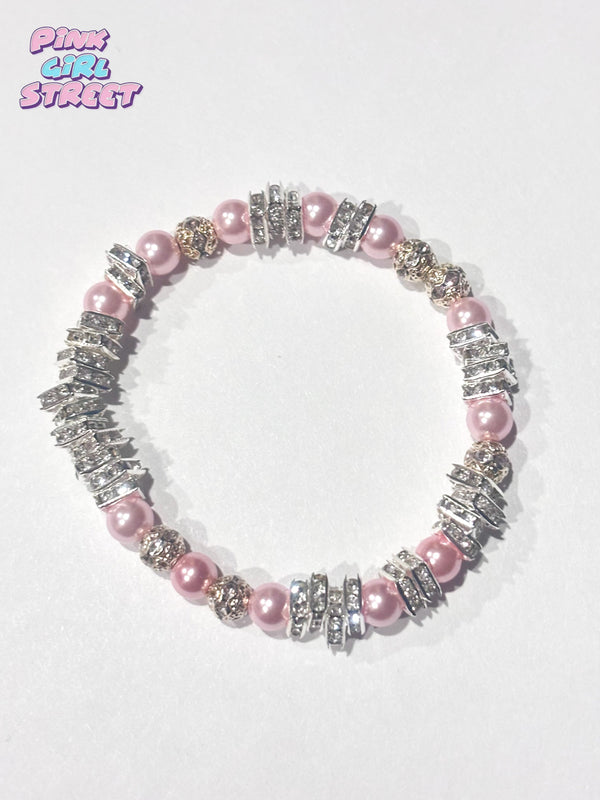 Lovely Bracelet a silver jewelry accessory women’s bracelet with pink pearls