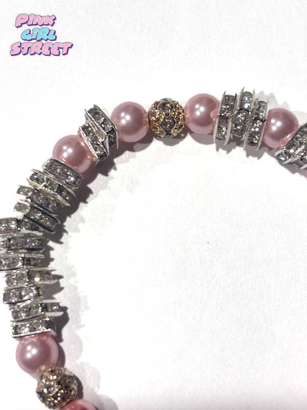 Lovely Bracelet a silver jewelry accessory women’s bracelet with pink pearls