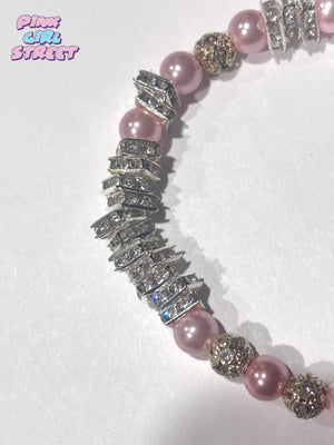 Lovely Bracelet a silver jewelry accessory women’s bracelet with pink pearls