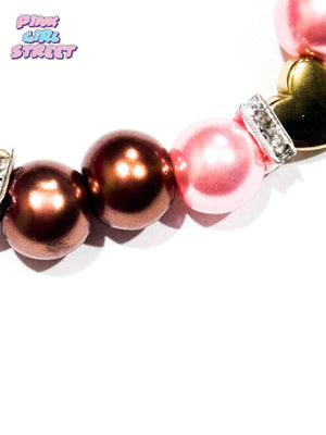 Pink And Brown Pearls Bracelet