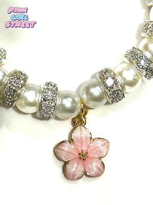 Pink Flower Bracelet