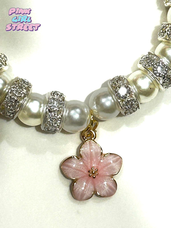 Pink Flower Bracelet