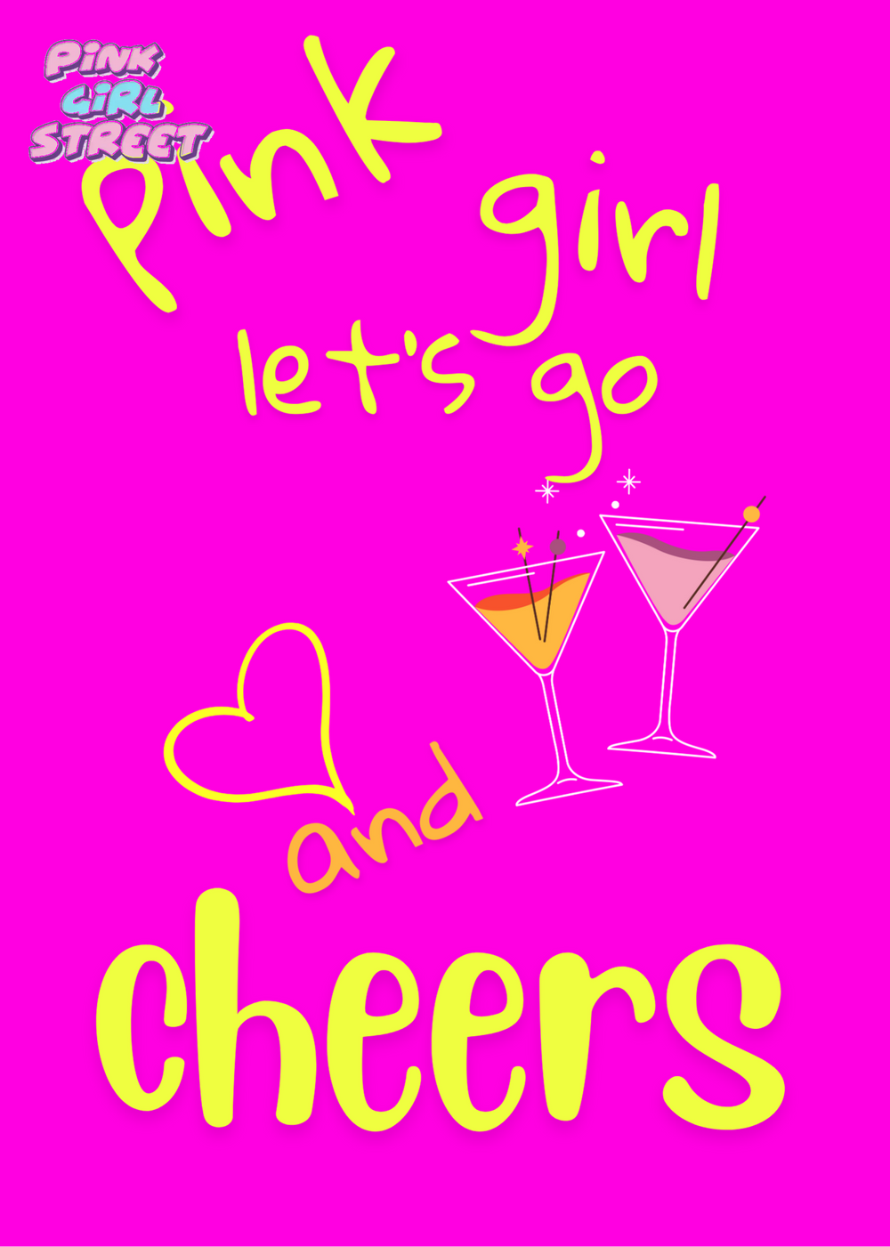 Pink Girl Let’s Go And Cheers Digital Download