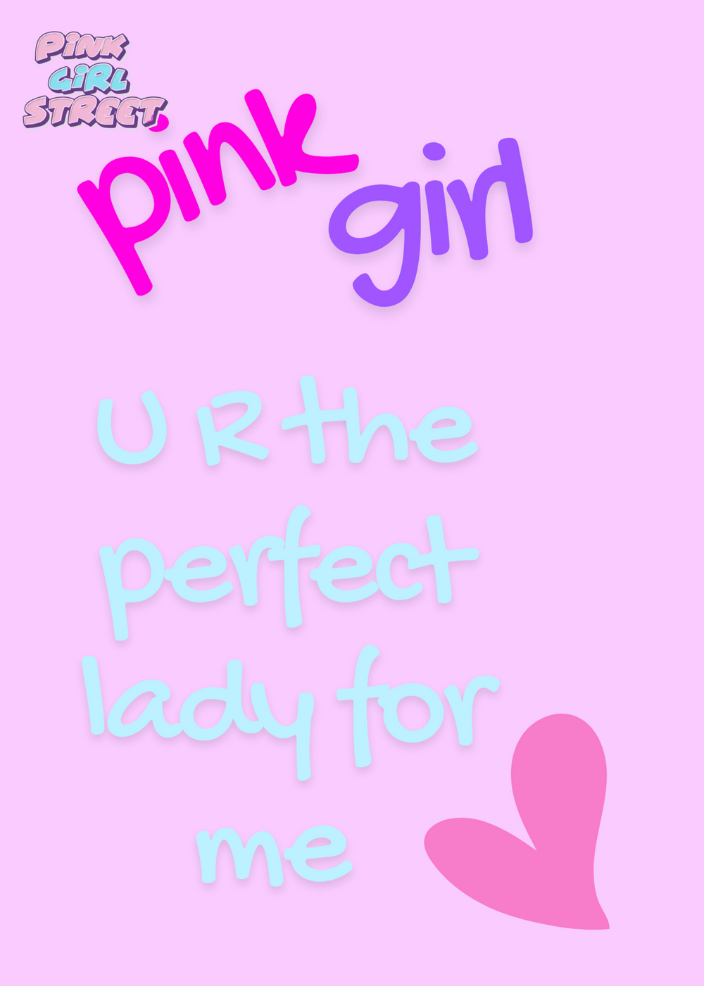 Pink Girl U R Perfect Lady For Me Digital Download