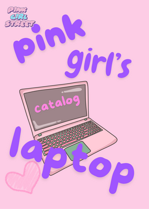 Pink Girl’s Laptop Digital Download