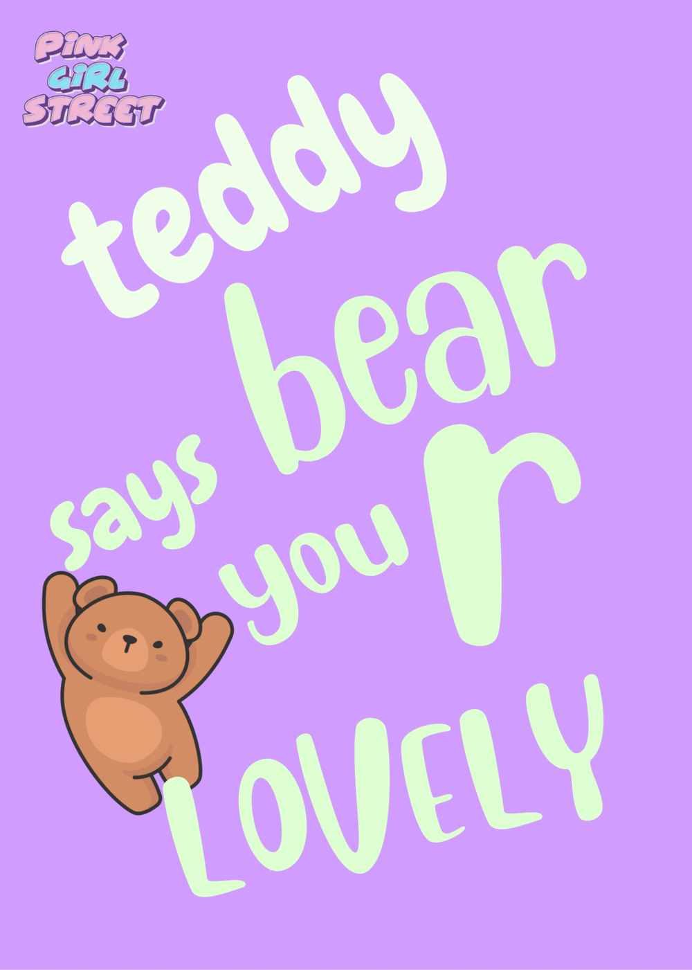 Teddy Bear Say’s You R Lovely Digital Download