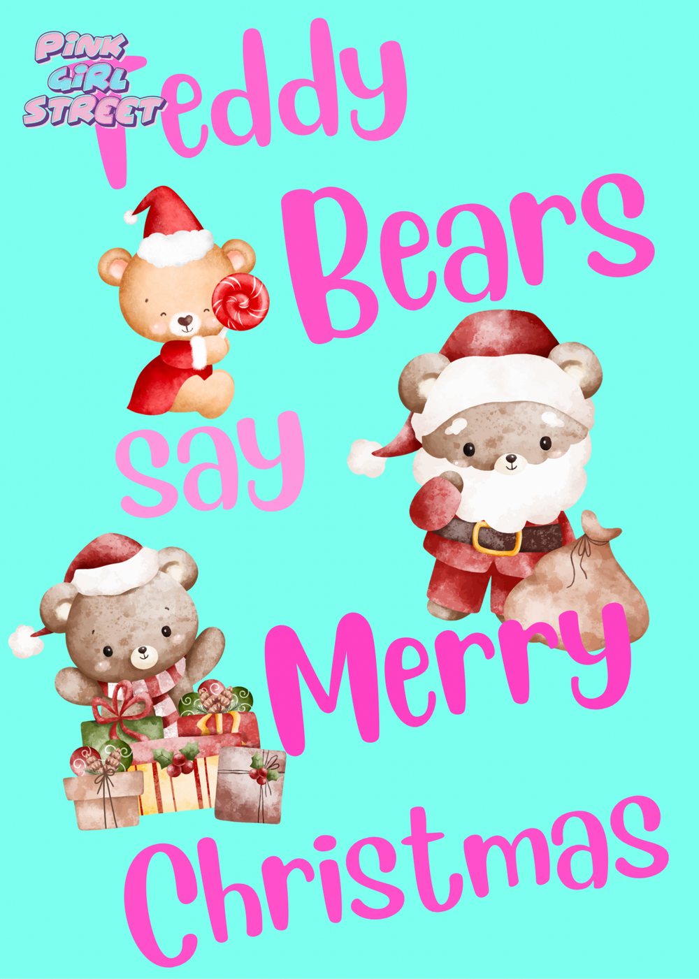 Teddy Bears Say Merry Christmas Digital Download